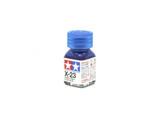 X-23 Clear Blue gloss, enamel paint 10 ml.(Голубой прозрачный глянцевый) Tamiya 80023