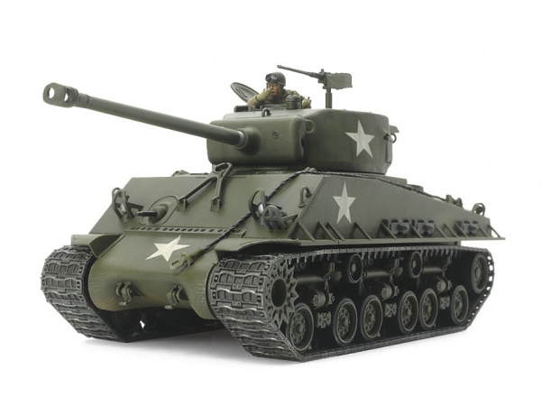 32595 Tamiya Американский средний танк M4A3E8 Sherman "Easy Eight" с фигурой командира (1:48)