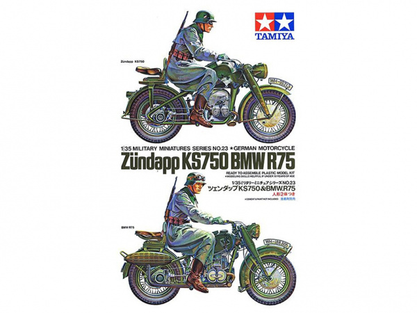 35023 Tamiya Немецкие мотоциклисты на BMW R75 и Zundapp KS750 (1:35)