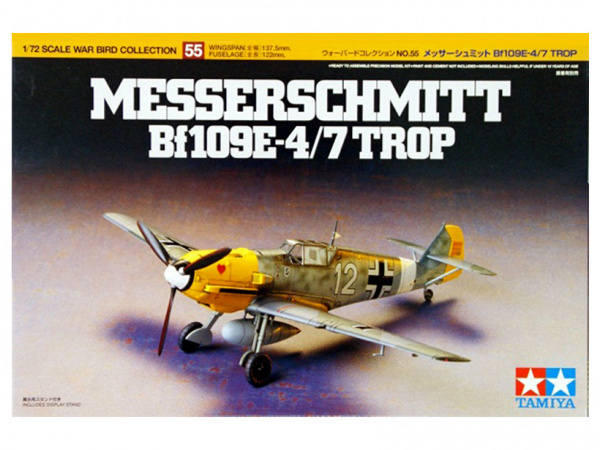 60755 Tamiya Немецкий истребитель Messerschmitt Bf 109E-4/7 Trop (1:72)
