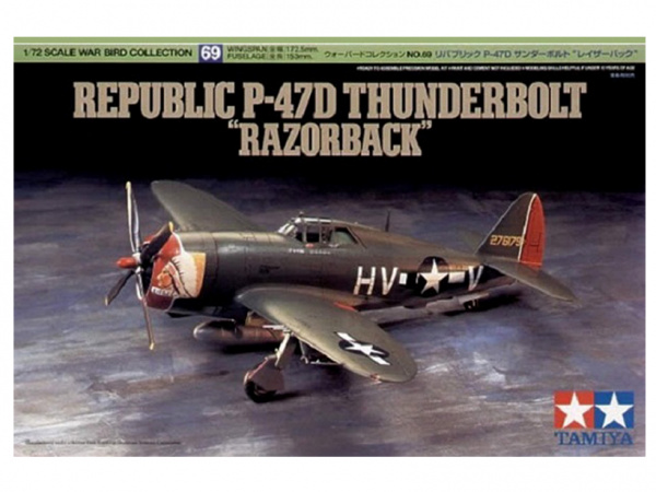 60769 Tamiya Американский истребитель-бомбардировщик Republic P-47D Thunderbolt "Razorback" (1:72)