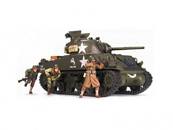 35250 Tamiya Американский танк M4A3 Sherman с 75 мм. пушкой. 1944г. (1:35)