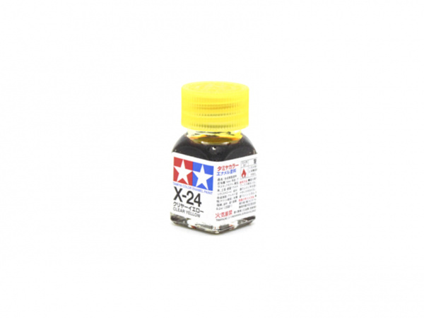 X-24 Clear Yellow gloss, enamel paint 10 ml.(Жёлтый прозрачный глянцевый) Tamiya 80024