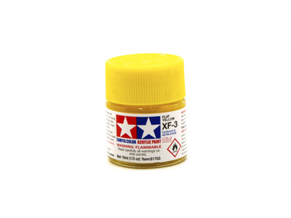 XF-3 Flat Yellow, acrylic paint mini 10 ml. (Жёлтый матовый) Tamiya 81703