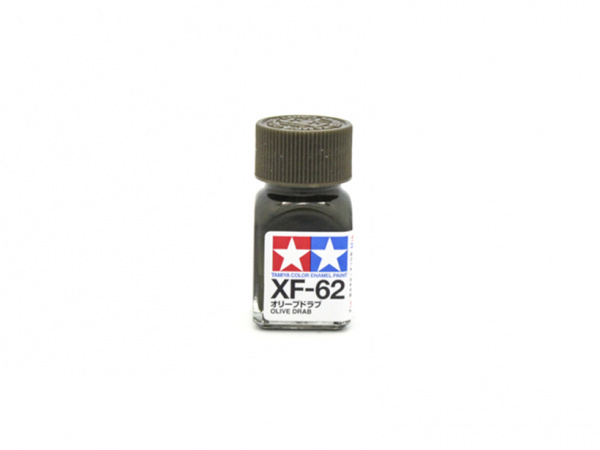 XF-62 Olive Drab flat, enamel paint 10 ml. (Оливковый Серо-Коричневый матовый) Tamiya 80362