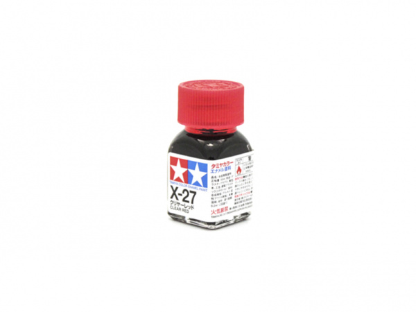 X-27 Clear Red gloss, enamel paint 10 ml.(Красный прозрачный глянцевый) Tamiya 80027