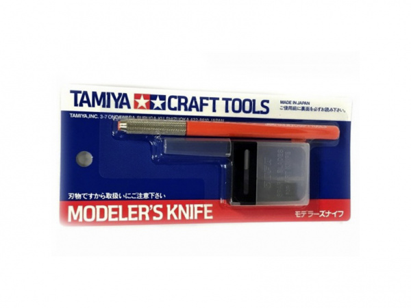 69905 Tamiya Дизайнерский нож с 25 дополнительными лезвиями, оранжевые ручки