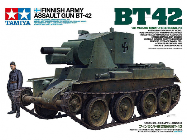 35318 Tamiya Финское штурмовое орудие БТ-42 с набором фототравления и 1 фигурой (1:35)
