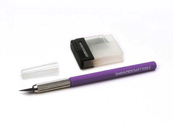 69918 Tamiya Дизайнерский нож с 25 дополнительными лезвиями, фиолетовая ручка