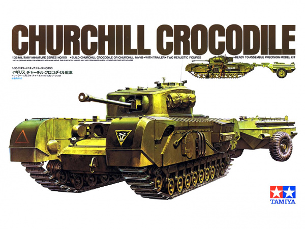 35100 Tamiya Английский танк Churchill Crocodile с 2 фигурами (1:35)