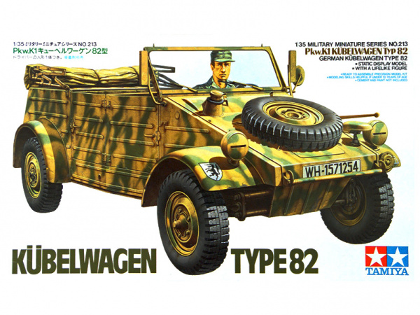 35213 Tamiya Немецкий военный автомобиль Kubelwagen Type82 с фигурой водителя (1:35)