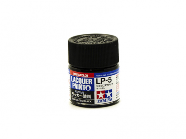 LP-5 Semi Gloss Black (Черная полуглянцевая) краска лаковая, 10 мл. Tamiya 82105