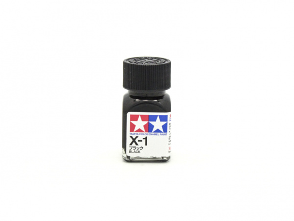 X-1 Black gloss, enamel paint 10 ml. (Чёрный глянцевый) Tamiya 80001