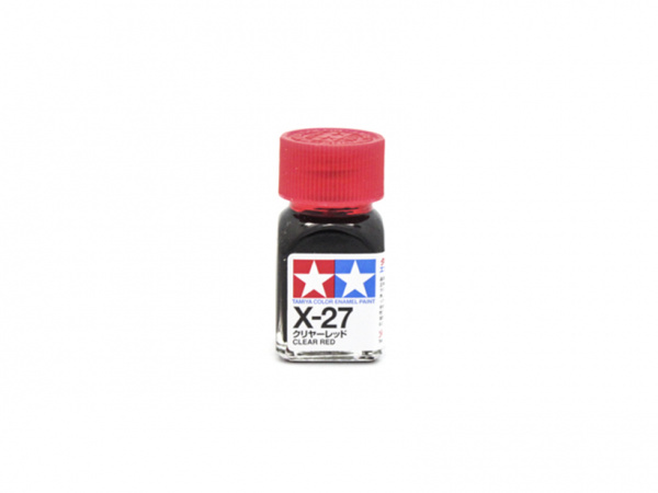 X-27 Clear Red gloss, enamel paint 10 ml.(Красный прозрачный глянцевый) Tamiya 80027