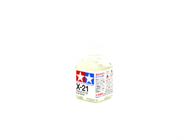 X-21 Flat Base, 10 ml. (Матовая Основа для эмалевых красок бесцветная, 10 мл.) Tamiya 80021