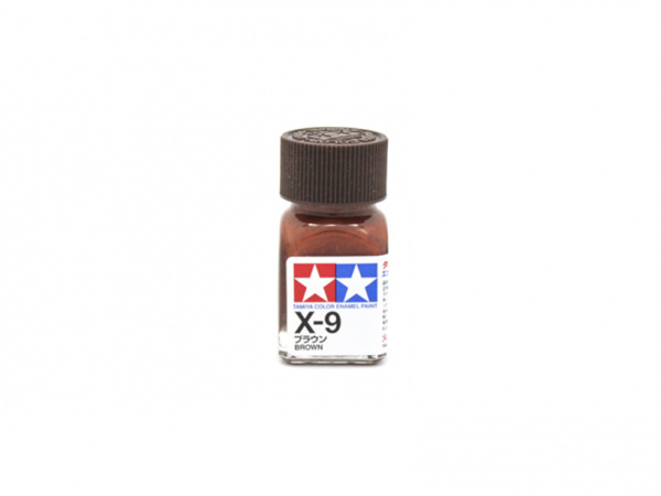 X-9 Brown gloss, enamel paint 10 ml. (Коричневый глянцевый) Tamiya 80009