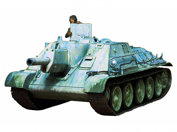 35093 Tamiya Советская самоходная артиллерийская установка СУ 122 с фигурой танкиста  (1:35)
