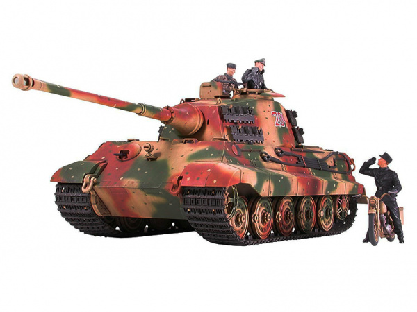 35252 Tamiya Немецкий тяжёлый танк King Tiger "Ardennes Front", мотоцикл и 3 фигуры (1:35)