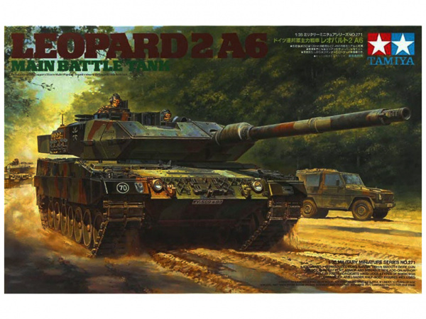 35271 Tamiya Немецкий основной танк Леопард, 2001г. с тремя фигурами танкистов. (1:35)