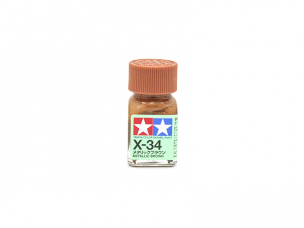 X-34 Metallic Brown, enamel paint 10 ml. (Коричневый металлик) Tamiya 80034