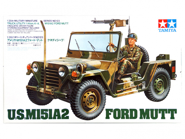 35123 Tamiya Американский джип M151A2 Ford Mutt с пулеметом М60 и 1 фигурой водителя (1:35)