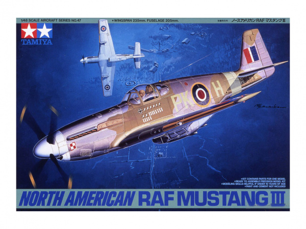 61047 Tamiya Английский истребитель N.A.RAF Mustang III (1:48)
