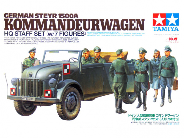 25149 Tamiya Штабная машина Steyr Type 1500A Kommanderwagen с 7 фигурами (1:35)