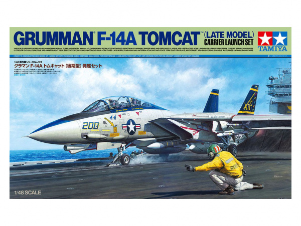 61122 Tamiya Истребитель Grumman F-14A Tomcat (Late) Carrier Launch Set (1:48)