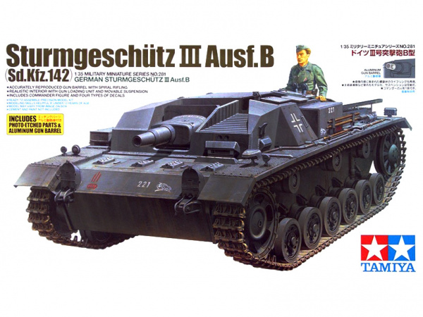 35281 Tamiya Немецкое самоходное 75 мм. орудие Sturmgeschutz III Ausf. B с одной фигурой (1:35)