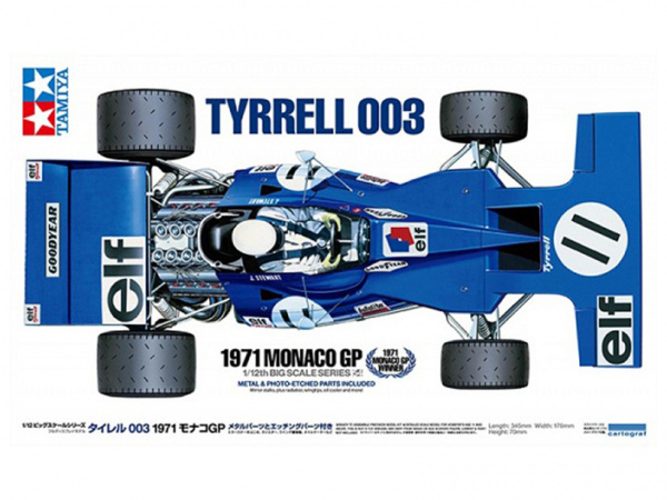 12054 Tamiya Tyrrell 003 1971 Monaco GP - w/Photo Etched Parts (1:12)