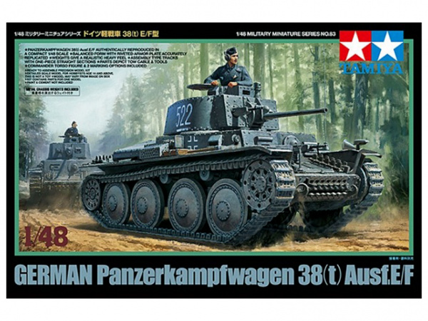32583 Tamiya Немецкий танк Panzerkampfwagen 38(t) Ausf.E/F с фигурой танкиста (1:48)