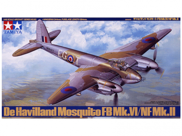 61062 Tamiya Британский многоцелевой боевой самолет de Havilland Mosquito FB Mk.VI/NF Mk.II (1:48)