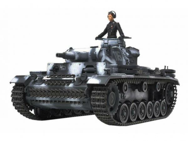 35290 Tamiya Немецкий средний танк Pz.Kpfw III Ausf N c металлическим стволом и одной фигурой (1:35)