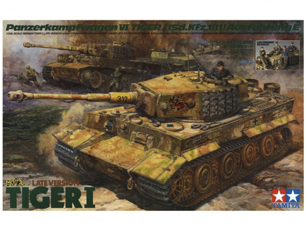 25401 Tamiya Немецкий танк Tiger I Late Version, с 8 фигурами (1:35)