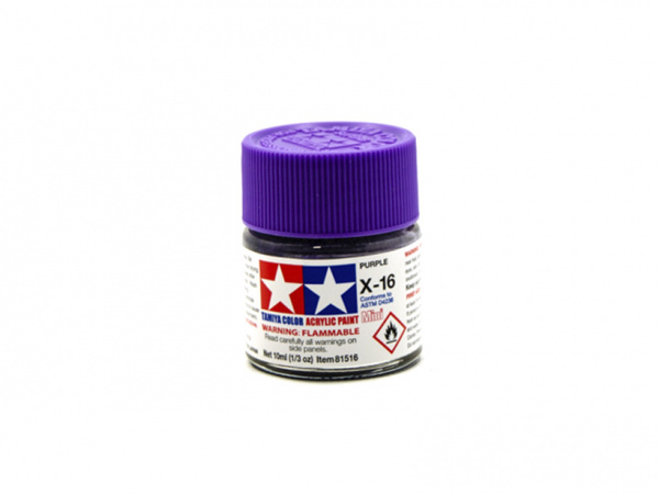 X-16 Purple gloss, acrylic paint mini 10 ml. (Фиолетовый глянцевый) Tamiya 81516