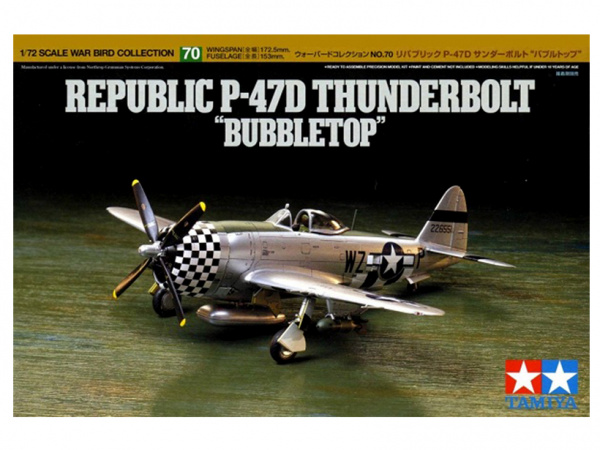 60770 Tamiya Американский истребитель-бомбардировщик Republic P-47D Thunderbolt "Bubbletop" (1:72)