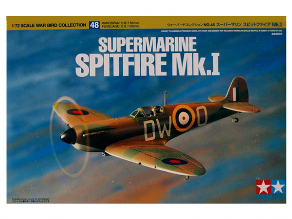 60748 Tamiya Британский истребитель Supermarine Spitfire Mk.I (1:72)