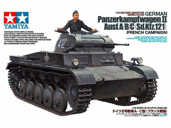 35292 Tamiya Немецкий легкий танк Panzerkampfwagen II Ausf А/B/C с одной фигурой (1:35)