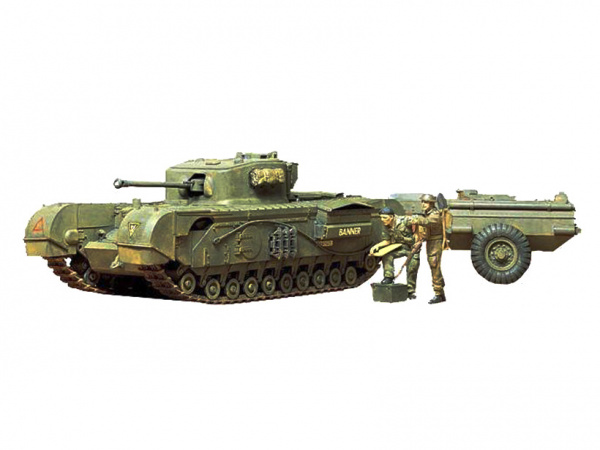 35100 Tamiya Английский танк Churchill Crocodile с 2 фигурами (1:35)